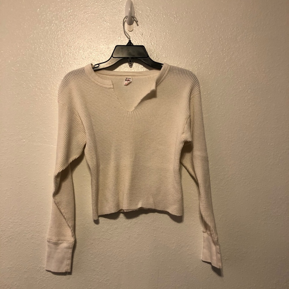 (Must bundle) Russel waffle knit long sleeve